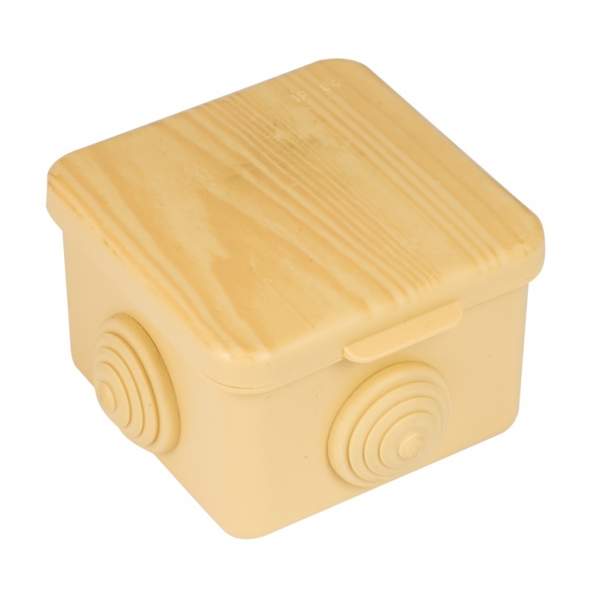 Коробка распаячная о/у (65х65х45) 4 ввода светлое дерево EKF IP54  КМР-030-036 фото 1