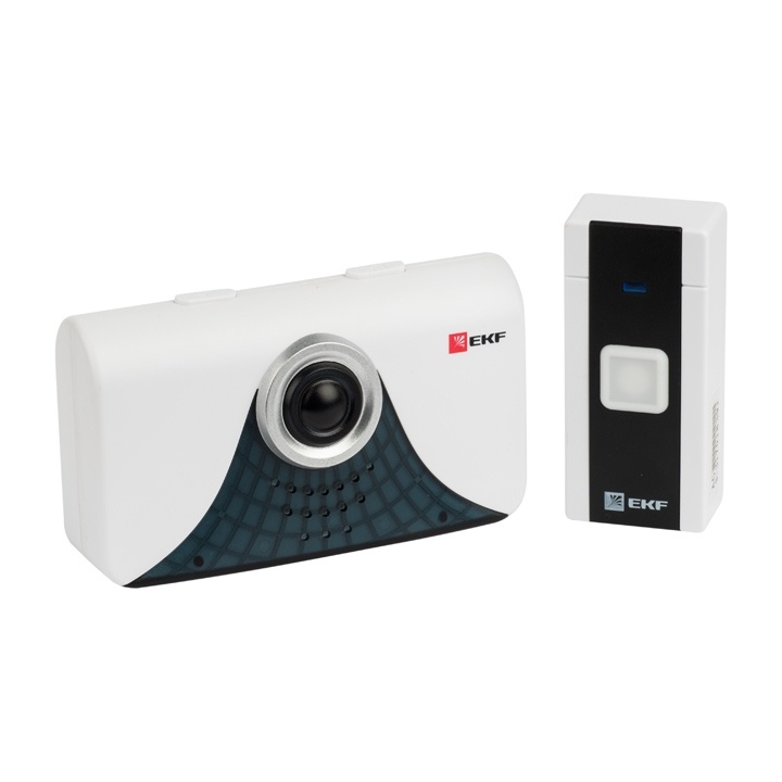 Звонок беспр. на батарейках (черн.-бел. 20 мелод.  с индик. 3х1,5В ААA дист. 80м.) EKF фото 1