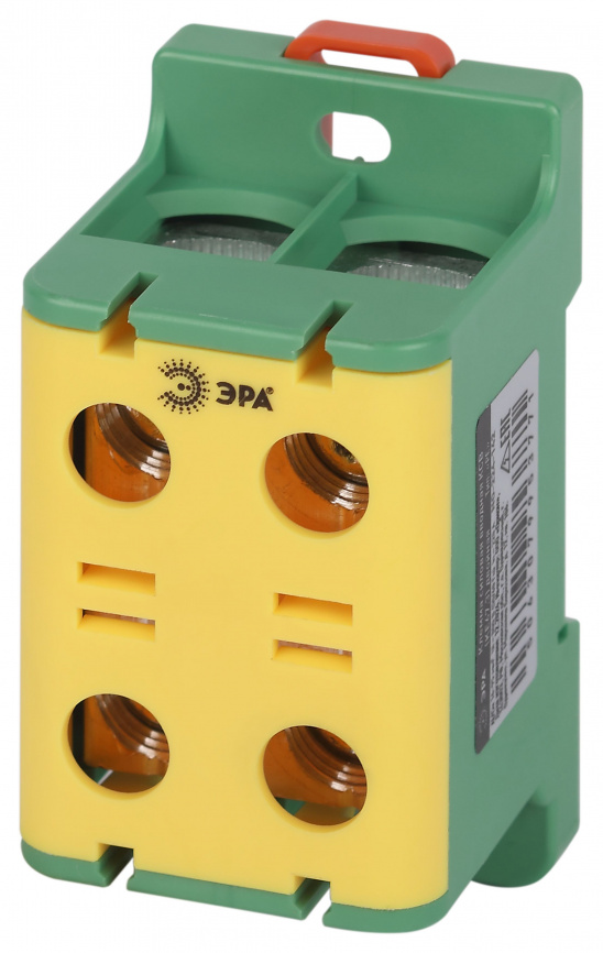 Клемма силовая вводная КСВ ЭРА NO-224-142 двойная KE67.3 16-95 мм2 желтая/зеленая PE фото 1