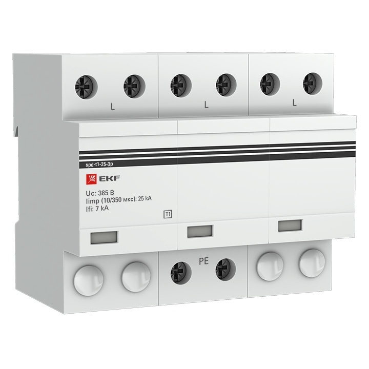 УЗИП Т1 Iimp 25kA (10/350μs) 3P EKF фото 1