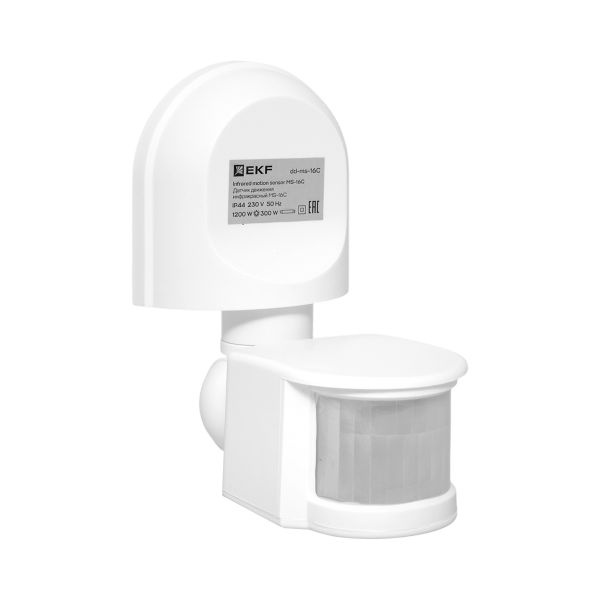 ИК датчик движения MS-16C (ДД) настенный 1200Вт, 180гр., до 12м (регулируется), IP44 EKF фото 1