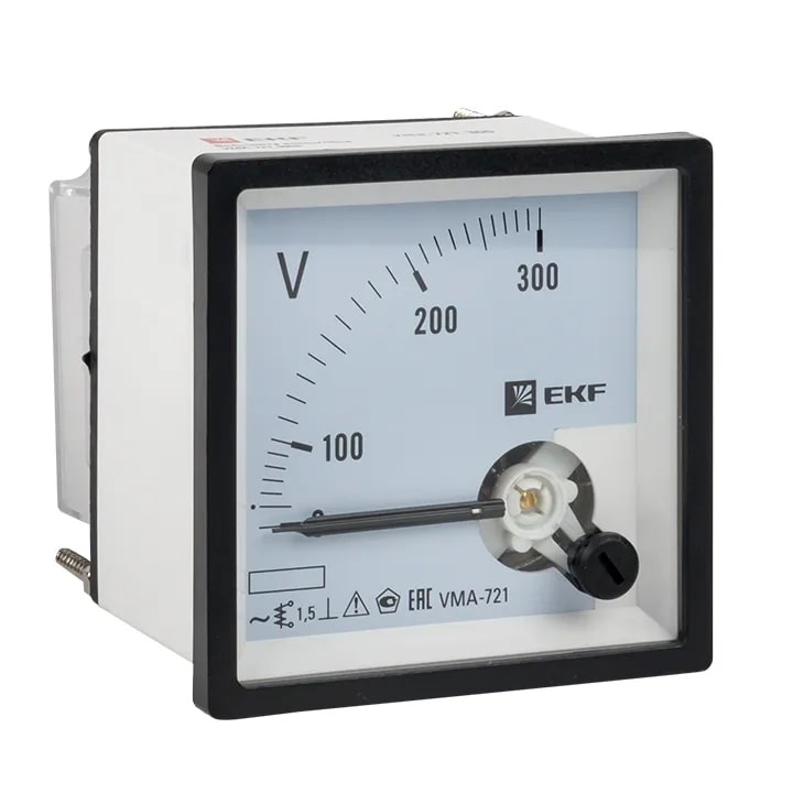 Вольтметр VMA-721 аналоговый на панель (72х72) квадратный вырез 300В прямое подкл. EKF PROxima фото 1
