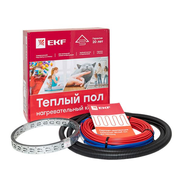 Теплый пол (нагревательный кабель) 375Вт 27 м 2,5 м2 EKF фото 1
