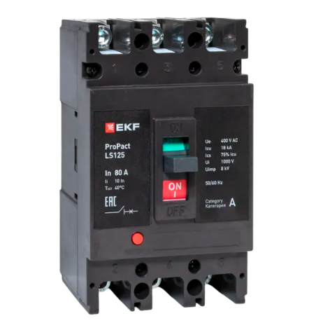 Выключатель LS125 18кА 3P 80А ProPact EKF фото 1