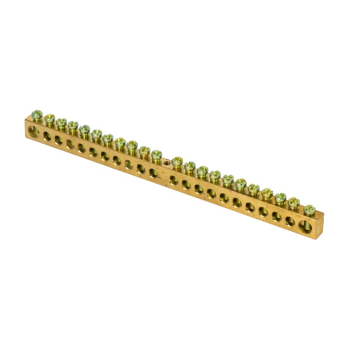 Шина "0" РЕ 8х12мм (22групп/крепеж по центру) латунь EKF фото 1