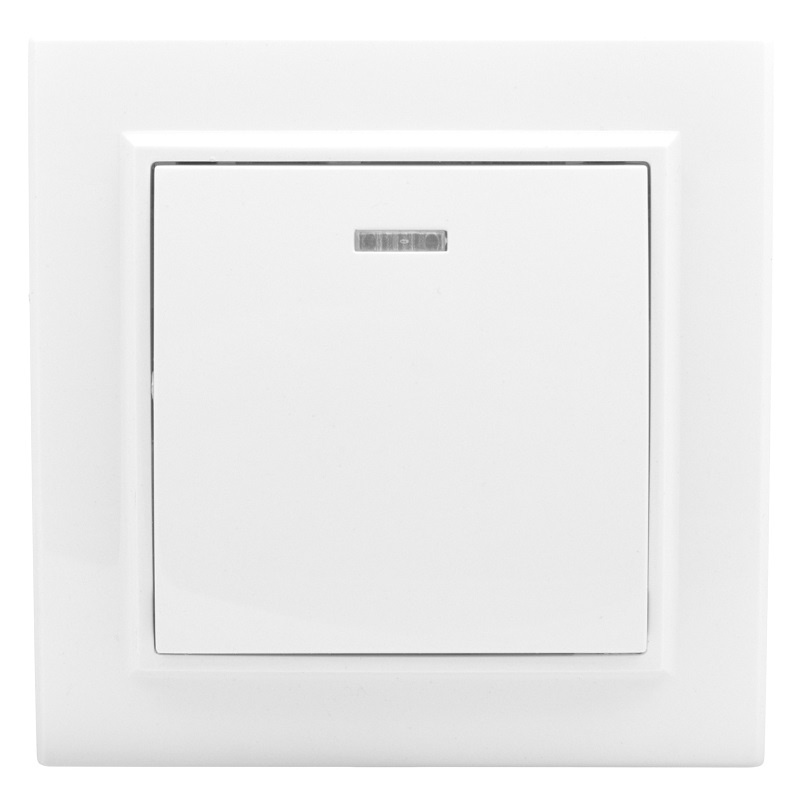 "Минск" Выключатель 1-клавишный СП с индикатором 10А белый EKF фото 1