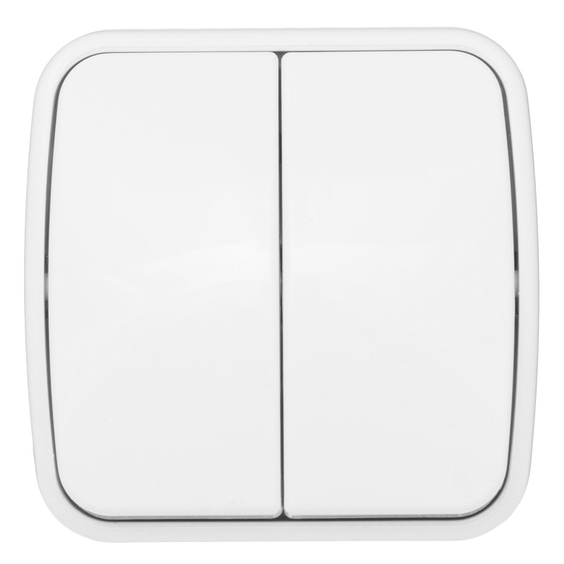 "Минск" Выключатель 2-клавишный ОП 10А белый EKF фото 1