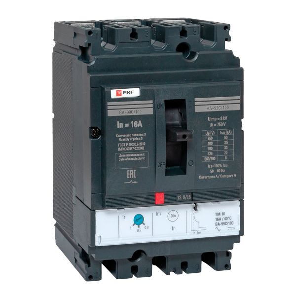 Выключатель ВА-99C (Compact NS) 100/16А 3P 36кА EKF фото 1