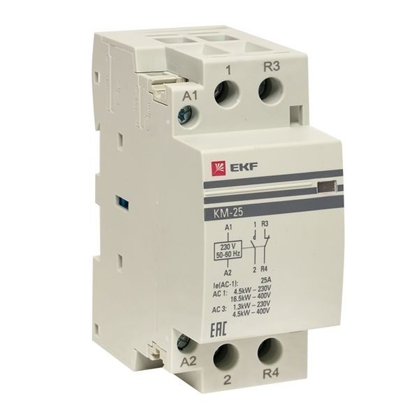 Контактор модульный КМ 25А NO+NC (2модуля) фото 1