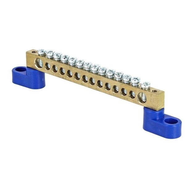 Шина "0" N 63.14 6х9мм (2 изолятора стойка) латунь EKF PROxima фото 1