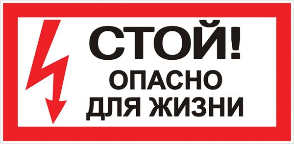 Знак "Стой! Опасно для жизни" 100х200мм фото 1