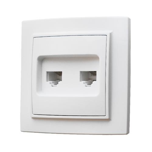 "Минск" Розетка RJ-45+Phone СП белая EKF фото 1