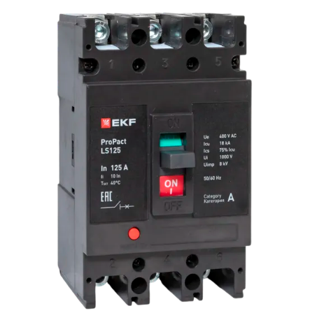 Выключатель LS125 18кА 3P 125А ProPact EKF фото 1