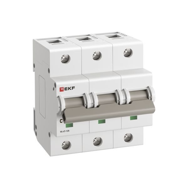 Выключатель ВА 47-125 3P 80А (C) 15кА EKF фото 1
