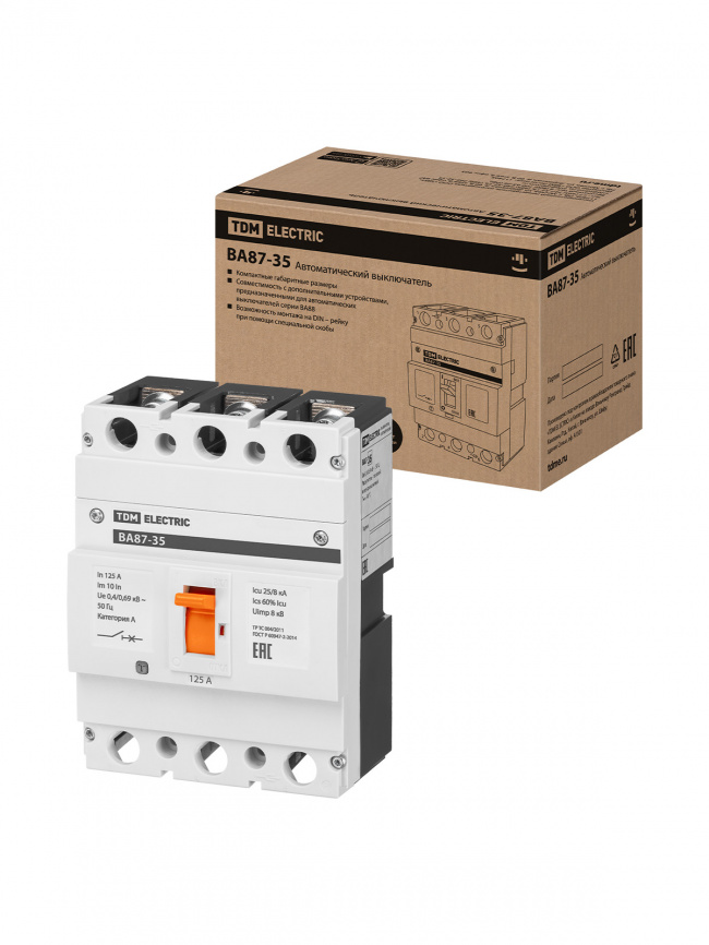 Выключатель ВА 87-35 3Р 125А 25кА TDM фото 1