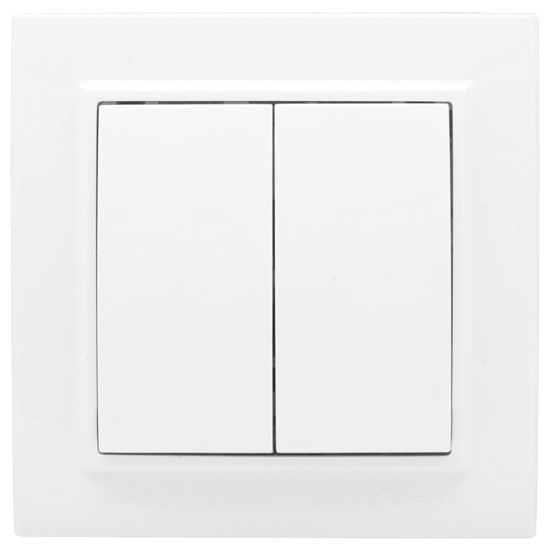 "Минск" Выключатель 2-клавишный СП 10А белый EKF фото 1