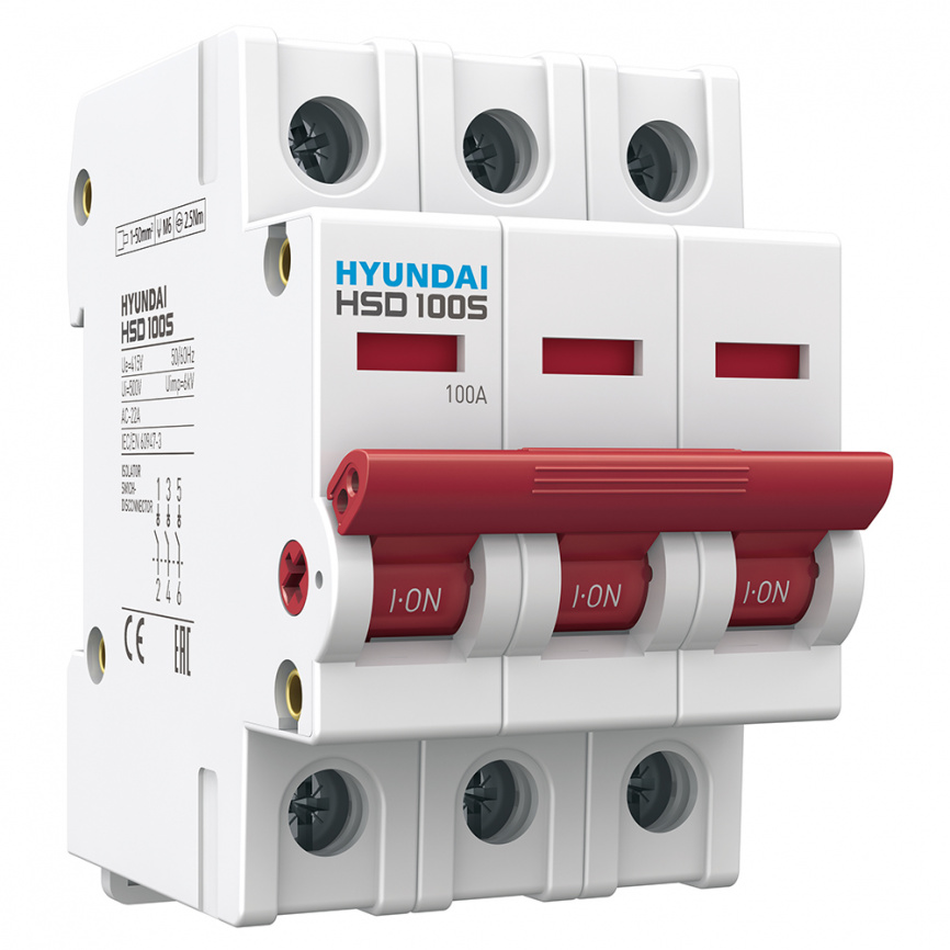 Модульный выключатель нагрузки HSD100S 100А 3P (Standard) фото 1
