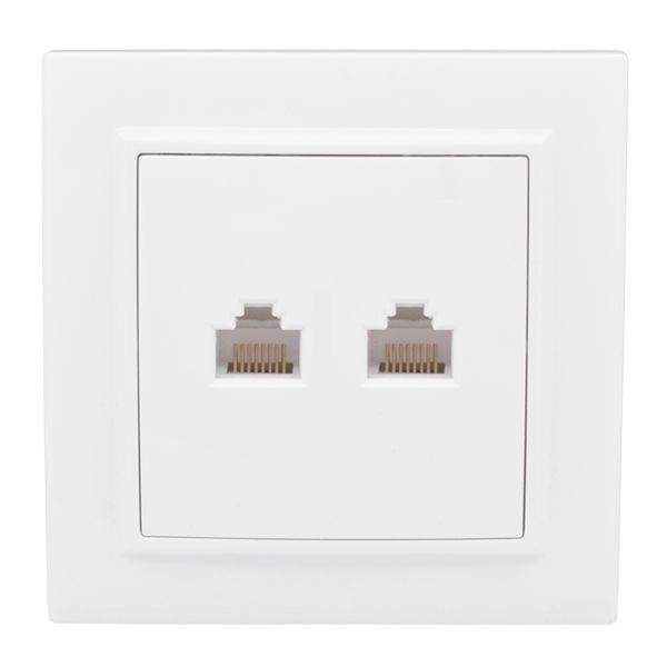 "Минск" Розетка RJ-45 2-местная СП белая EKF  фото 1