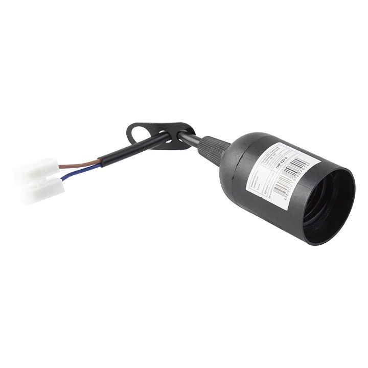 Патрон пластиковый Е27 подвесной с клеммной колодкой пласт чер. EKF фото 1