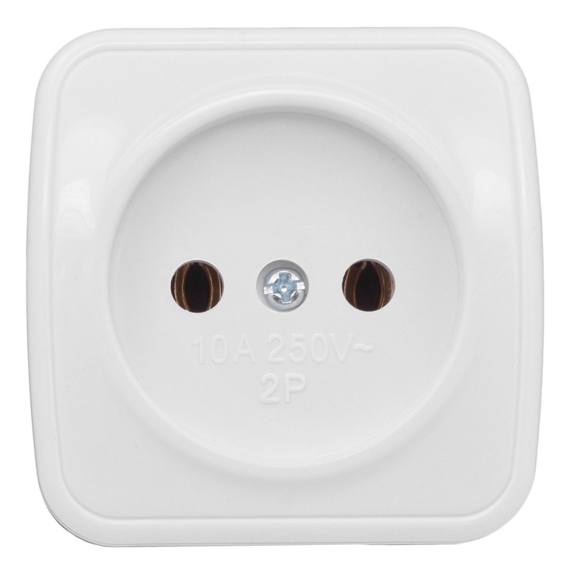 "Минск" Розетка 1-местная ОП 10А без заземления белая EKF фото 1