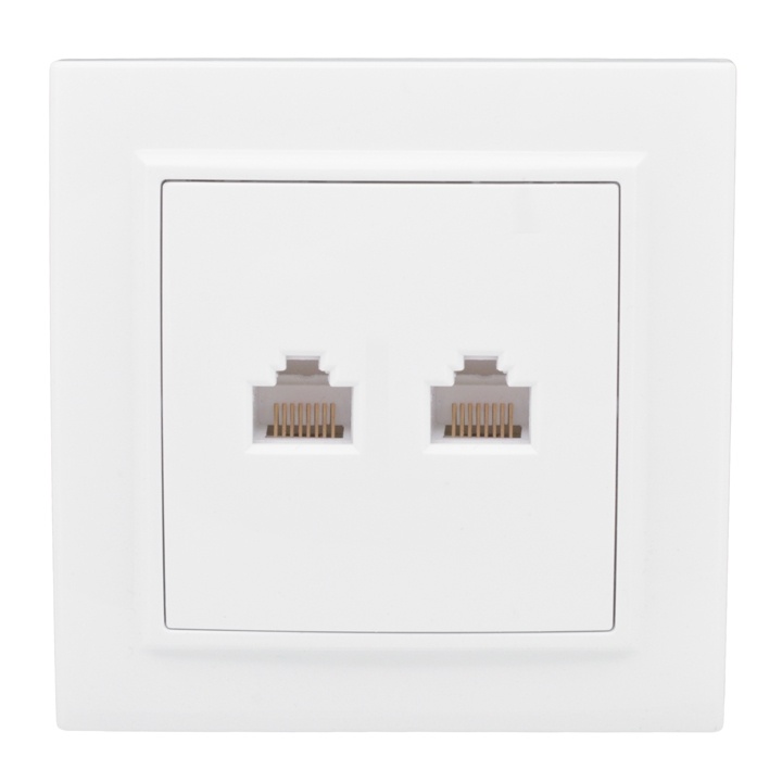 "Минск" Розетка RJ-45 2-местная СП белая EKF  фото 1