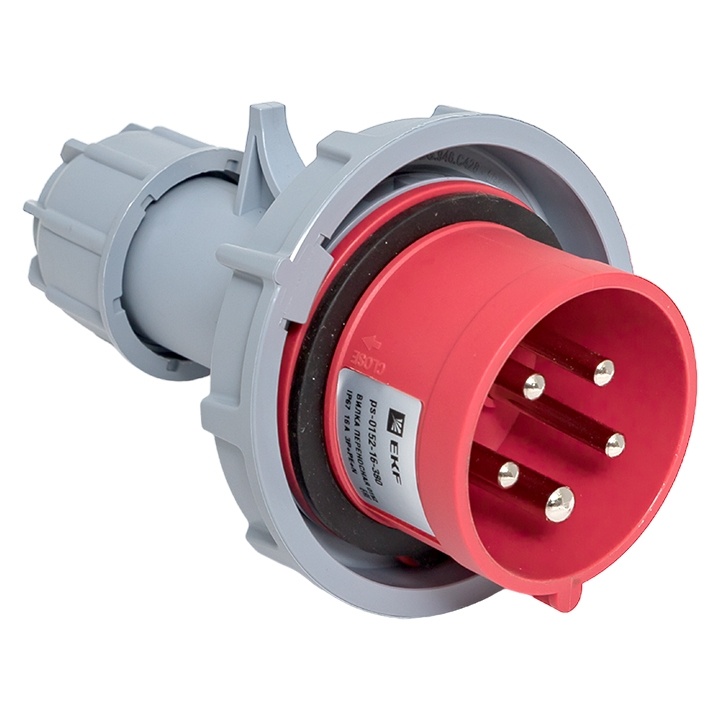 Вилка переносная 0152 3Р+РЕ+N 16А 380В IP67 EKF фото 1