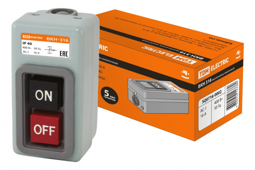 ВКН-316 3Р 16А 230/400В IP40 TDM фото 1
