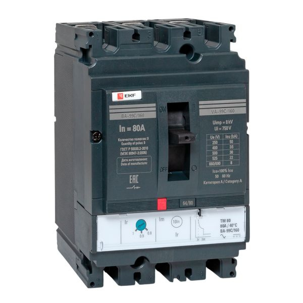 Выключатель ВА-99C (Compact NS) 160/80А 3P 36кА EKF фото 1