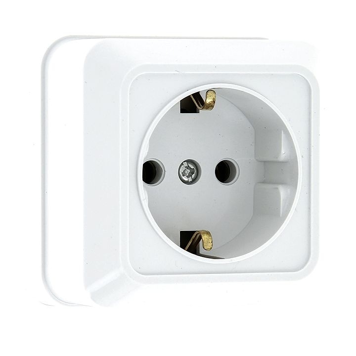 Розетка 1-местная 16А с з/к белая (керамика) "Рим" EKF фото 1