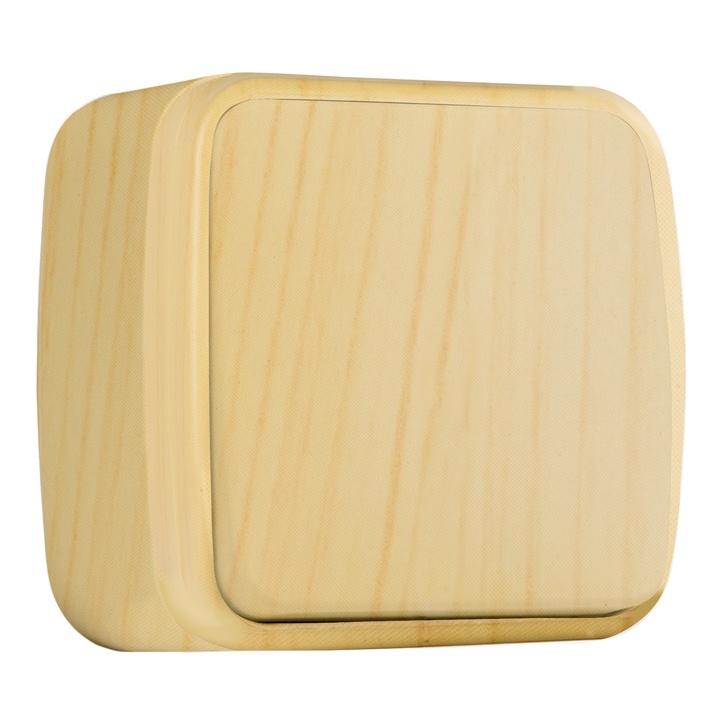 "Минск" Выключатель 1-клавишный ОП 10А светлое дерево EKF фото 1