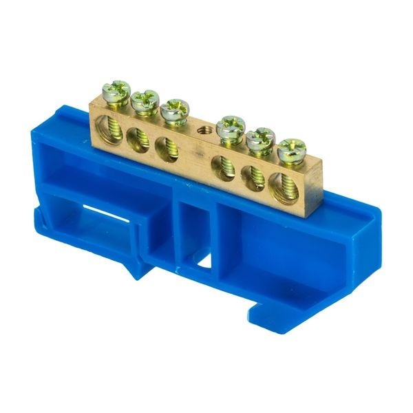 Шина "0" нулевая 8x12мм 6 отв изолятор на DIN-рейку EKF фото 1